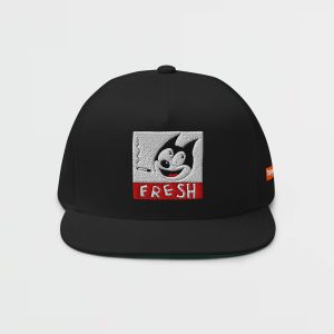 Fresh Smoke Flat Bill Snapback Baseball Cap in Black