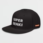 Super Genki Snapback black Cap [Neat Stack Style] left side front view