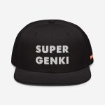 Super Genki Snapback black Cap [Neat Stack Style] front view