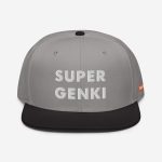 Super Genki Snapback gray/black Cap [Neat Stack Style] front view