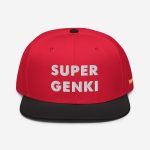 Super Genki Snapback red/black Cap [Neat Stack Style] front view