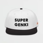Super Genki Snapback white/black Cap [Neat Stack Style] front view