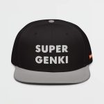 Super Genki Snapback black/gray Cap [Neat Stack Style] front view