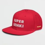 Super Genki Snapback red Cap [Neat Stack Style] left side view