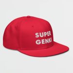 Super Genki Snapback red Cap [Neat Stack Style] right side view