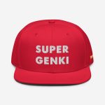 Super Genki Snapback red Cap [Neat Stack Style] front view
