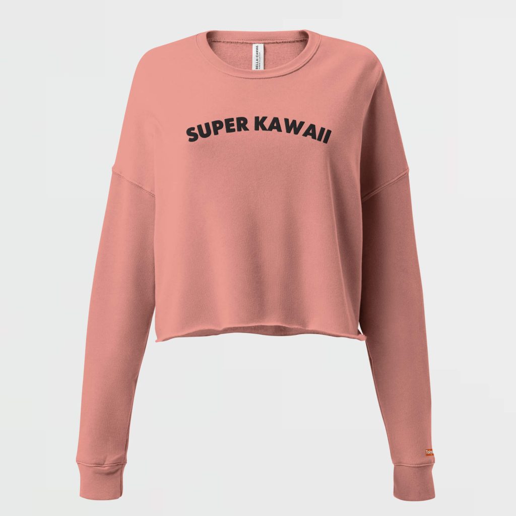 Super Kawaii Embroidered Ladies Cropped Sweatshirt [Arch