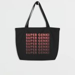 Super Genki Faded Large Organic Tote Black Bag back view
