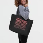 Super Genki Faded Large Organic Tote Black Bag female model