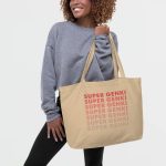 Super Genki Faded Large Organic Tote Tan Bag female model