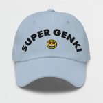Super Genki Smiley Dad Light Blue Cap front view