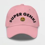 Super Genki Smiley Dad Light Pink Cap front view