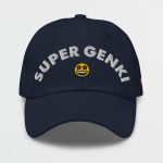 Super Genki Smiley Dad Navy Cap front view