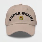 Super Genki Smiley Dad Stone Cap front view
