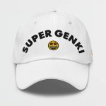 Super Genki Smiley Dad White Cap front view