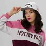 Super Genki Smiley Embroidered White Snapback Hat female model