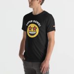 Super Genki Smiley Printed Black T-Shirt left side view male model