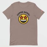 Super Genki Smiley Printed Pebble T-Shirt front view