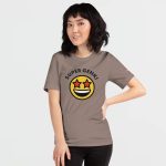 Super Genki Smiley Printed Pebble T-Shirt front view female model