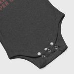 Super Genki Baby Short Sleeve One Piece [Faded Style] - dark grey heather bodysuit