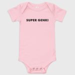 Super Genki Baby Short Sleeve One Piece – pink bodysuit