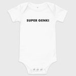 Super Genki Baby Short Sleeve One Piece – white bodysuit