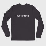 Super Genki Men’s Fitted Long Sleeve Crew Neck Shirt Heavy Metal Neat Style front view