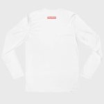 Super Genki Men’s Fitted Long Sleeve Crew Neck Shirt Whitel Neat Style back view